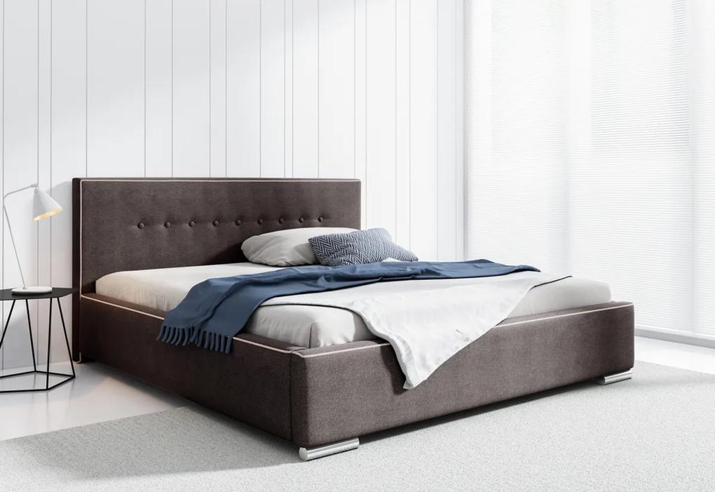 Čalúnená posteľ AMUND + matrac DE LUX, 200x200, madryt 912