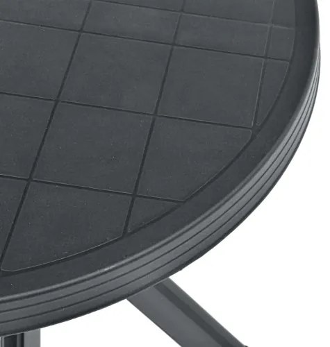 vidaXL Bistro stolík antracitový Ø70 cm plastový-