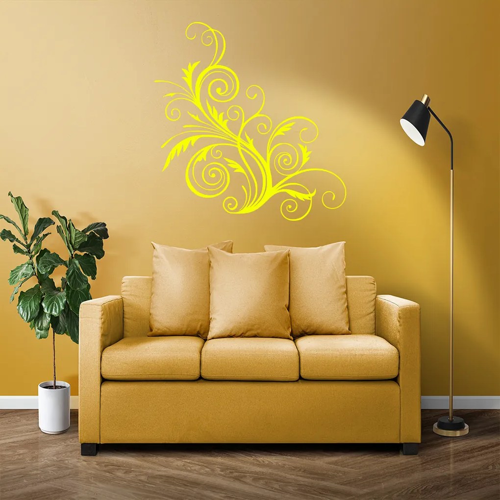 Veselá Stena Samolepka Ornament kvetina Farba: růžová, Veľkosť: 60 x 60 cm