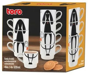 Toro 4-dielna sada hrnčekov Pes, 320 ml