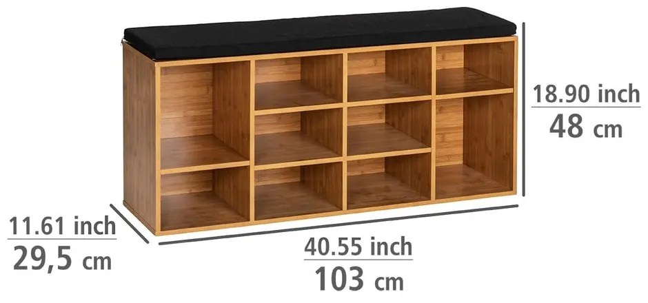 Skrinka na topánky v dekore exotického dreva s lavicou v prírodnej farbe Loft – Wenko