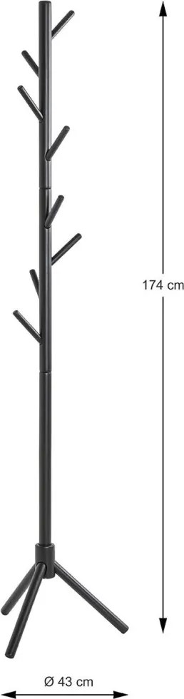 Stojací vešiak Nora, čierny