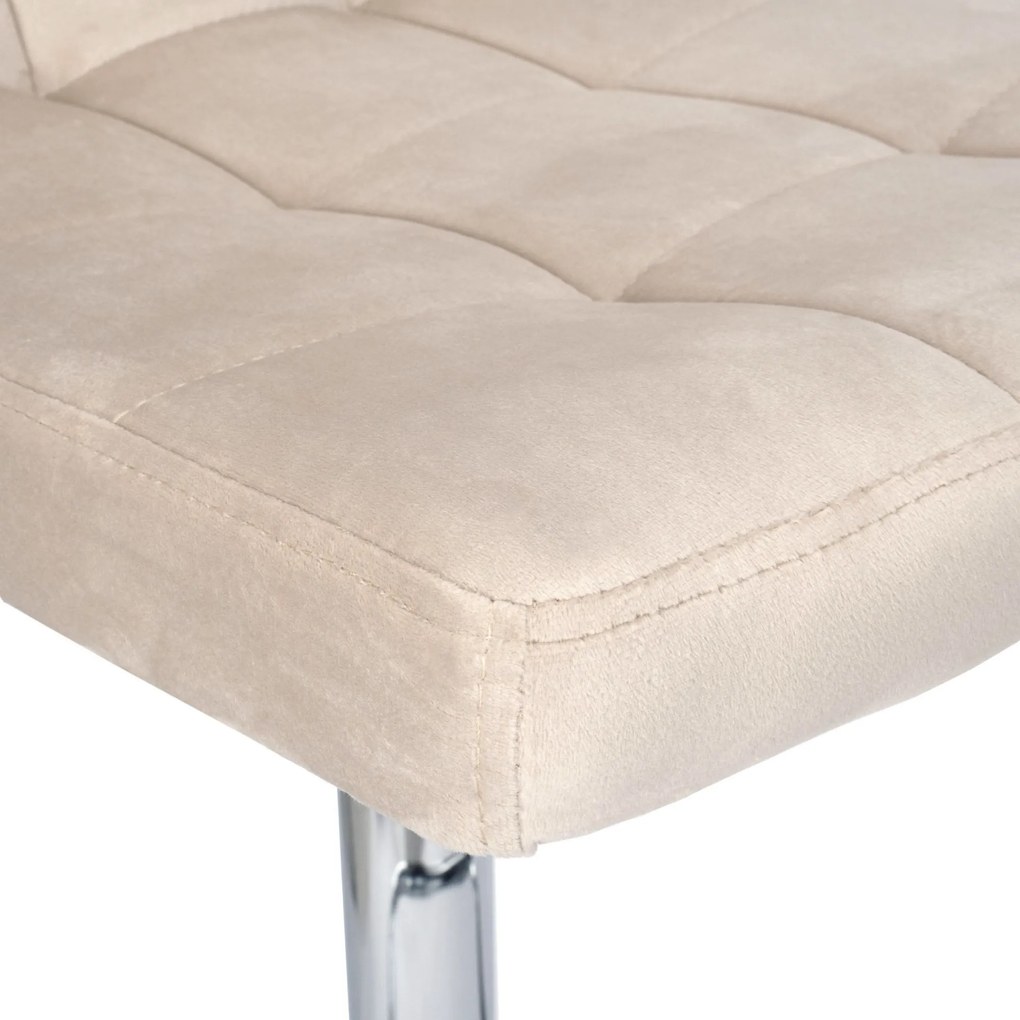 Barová stolička ARAKO VELVET - béžová/chróm