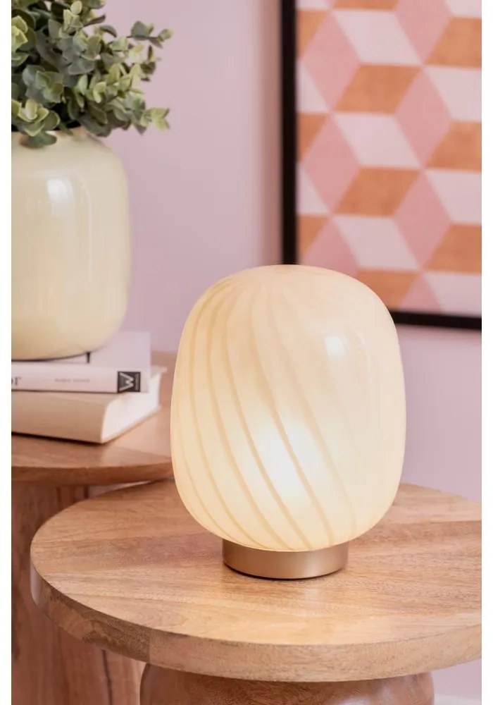 Svetložltá stolová lampa so skleneným tienidlom (výška 20 cm) Summer Globe – Leitmotiv