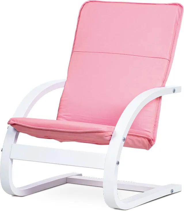 KID RELAX CHAIR, frame WHITE, fab.PINK