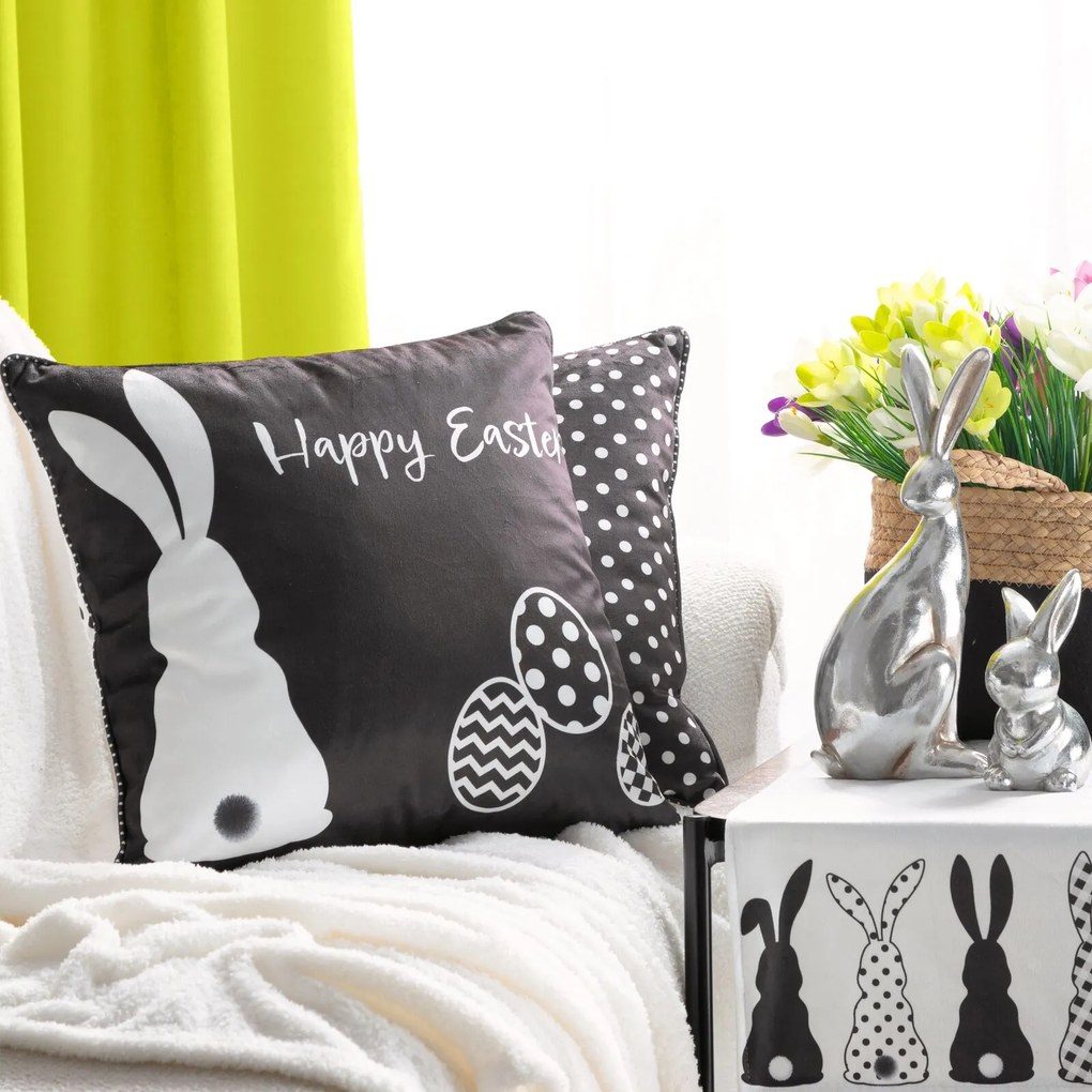 VEĽKONOČNÁ DEKORAČNÁ OBLIEČKA NA VANKÚŠ EASTER51 45X45 CM VZOROVANÁ
