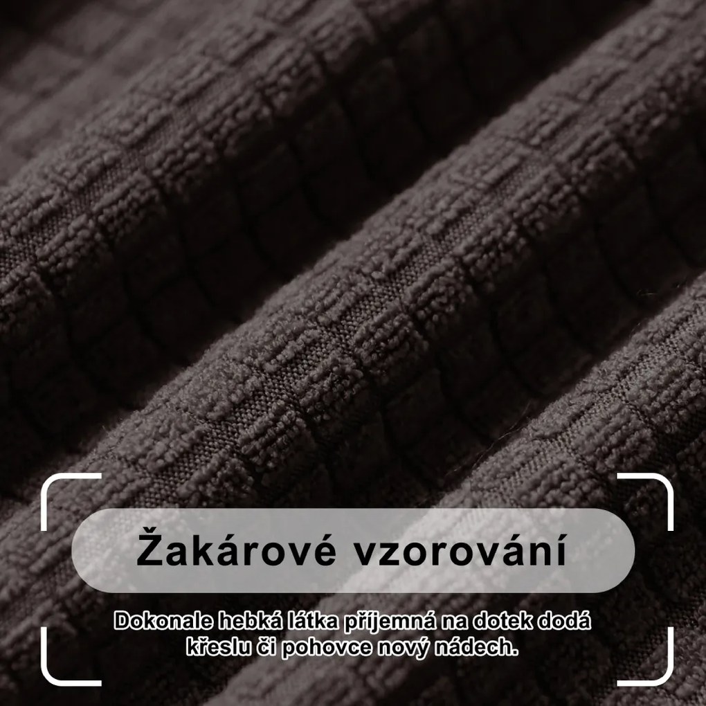 Elastický žakárový poťah pre trojmiestnu rohovú pohovku BestBerg / ľavý / hnedý