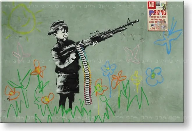 Obraz na plátne Street ART – Banksy - 100x150 cm
