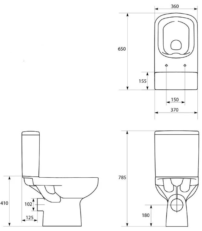 Cersanit COLOUR Combi Cleanon-wc misa, biela, K103-026