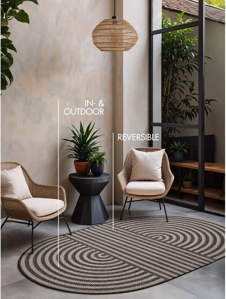 Čierny/krémovobiely vnútorný a vonkajší koberec 160x230 cm Haringey Woodfield – Ted Baker