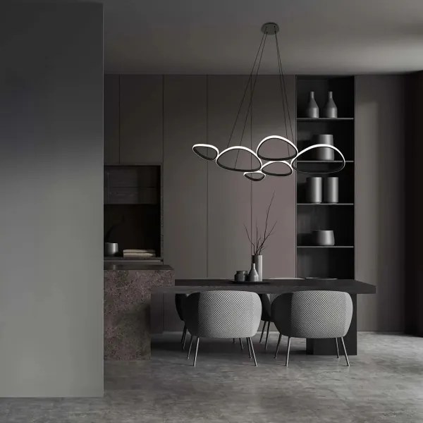 LED luster na lanku PETRA LED/58W/230V 4000K čierny