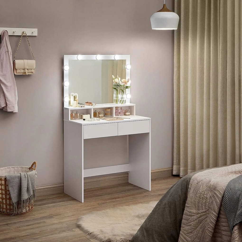 Dekorstudio Toaletný stolík so zrkadlom a Led žiarovkami - RDT120T10