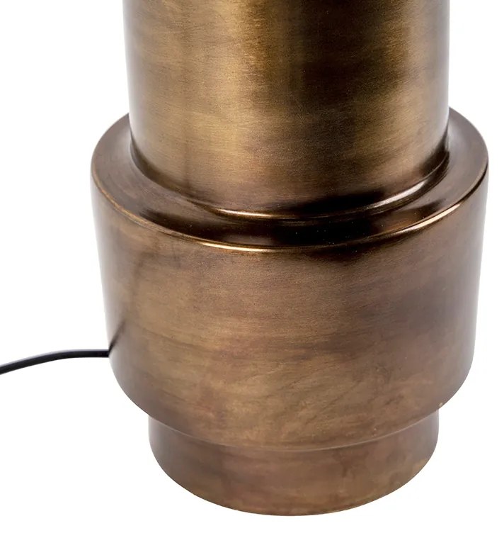 Art Deco stolná lampa s tienidlom biela 50 cm - Bruut