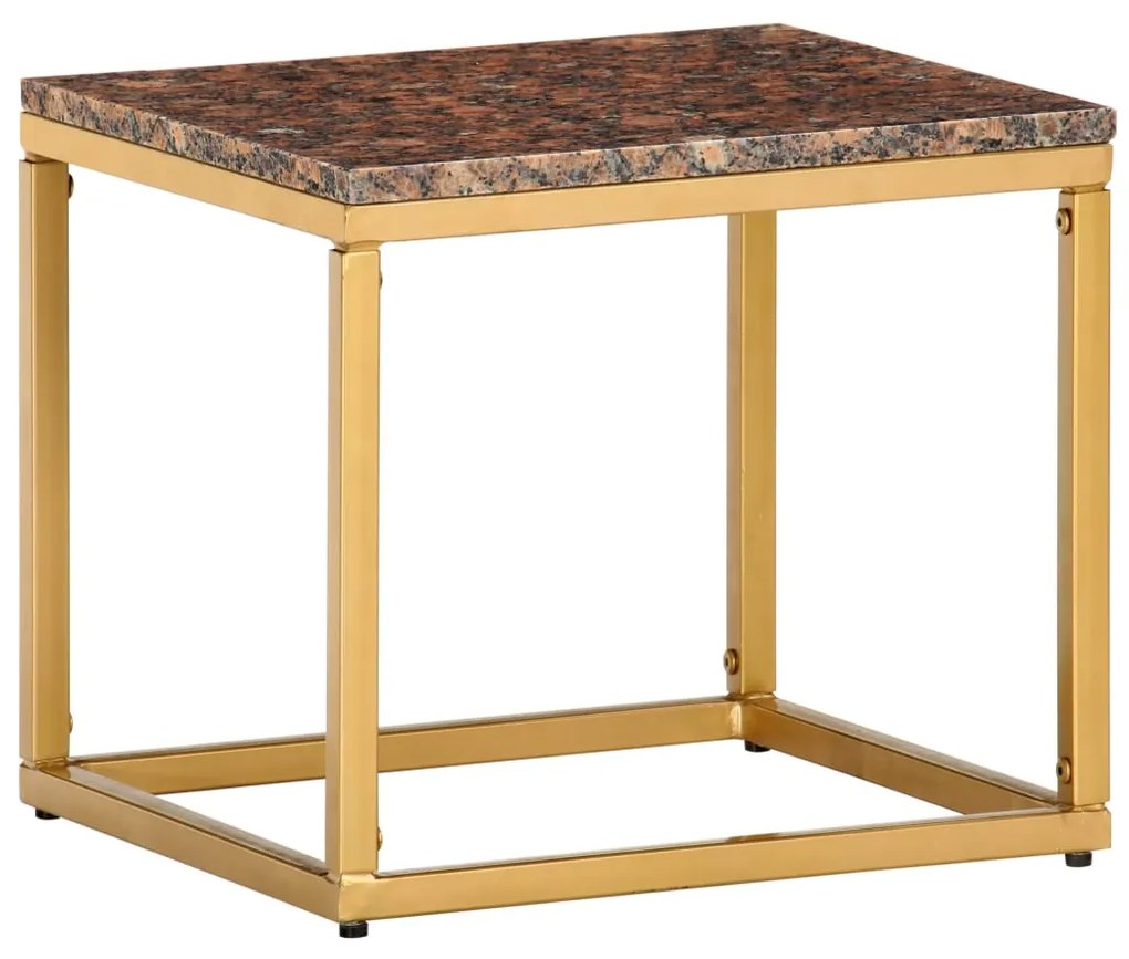 vidaXL Konferenčný stolík hnedý 40x40x35 cm pravý kameň s mramorovou textúrou