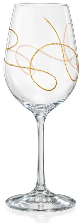 Crystalex pohár na biele víno Viola String Zlatý pantograf 350 ml 2 KS