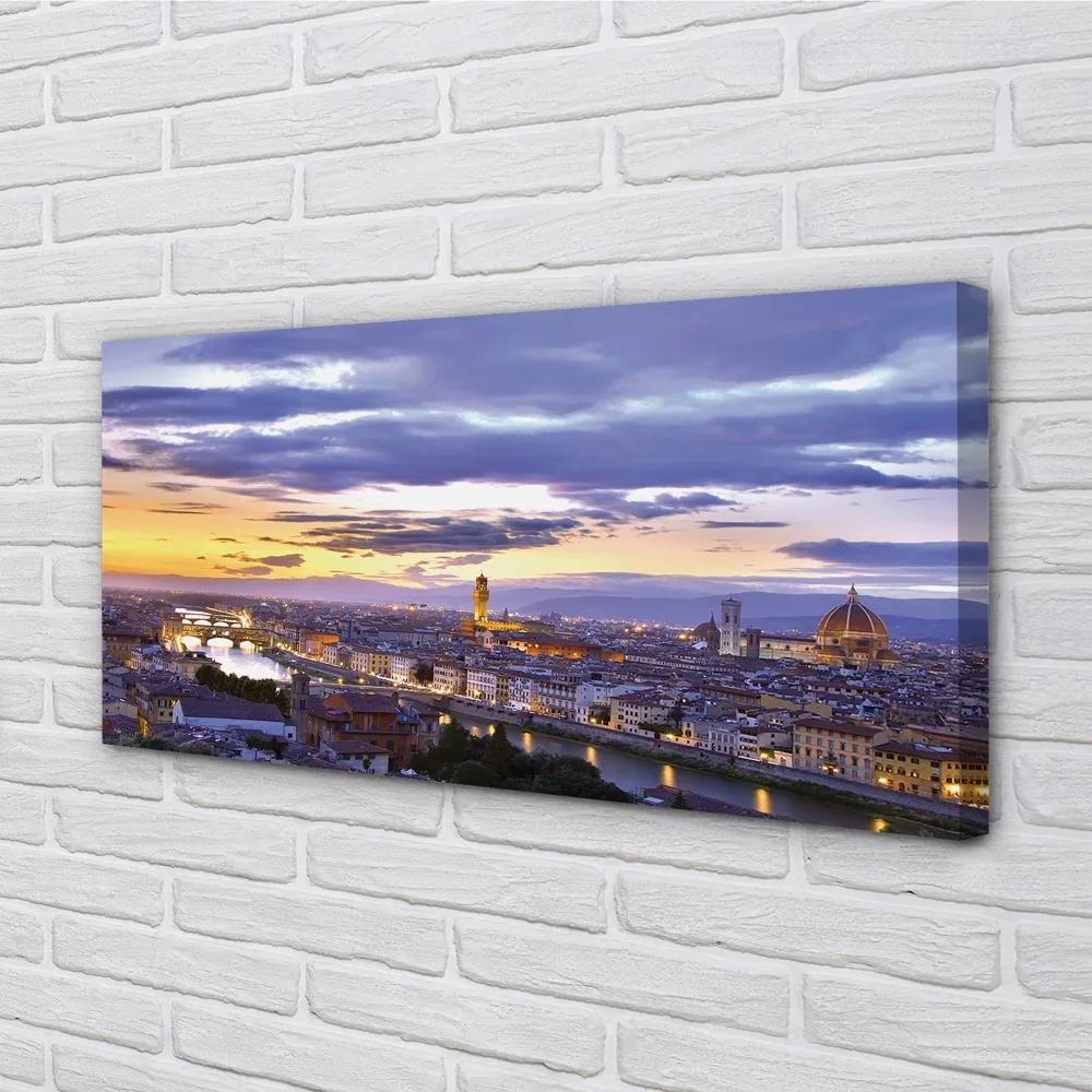 Obraz na plátne Taliansko rieka západu slnka 125x50 cm
