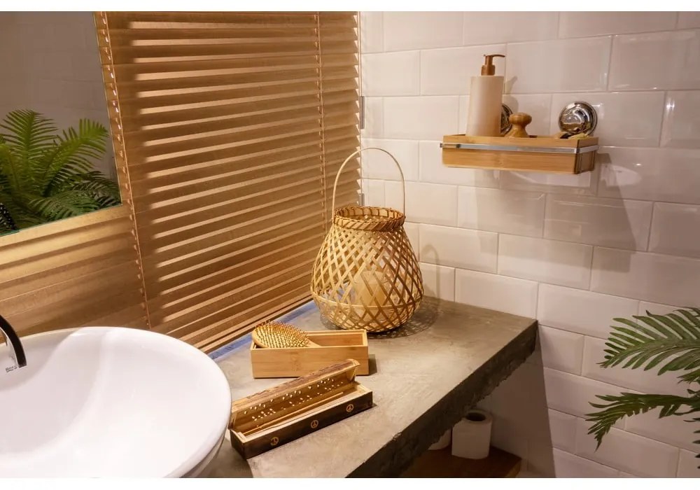 Bambusový držiak na kúpeľňové doplnky Compactor Spa