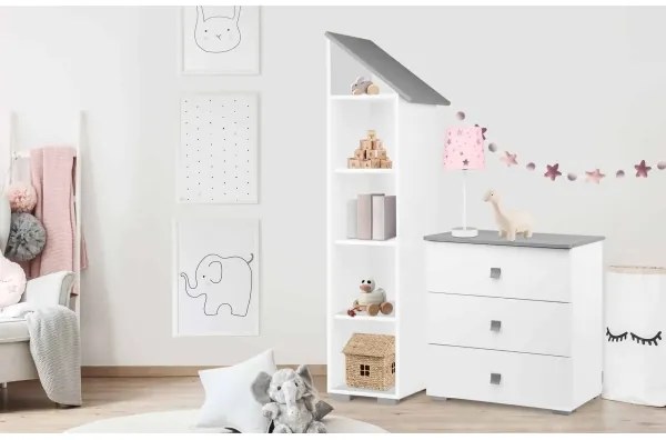 Komoda PABIS 87x83 cm biela/šedá