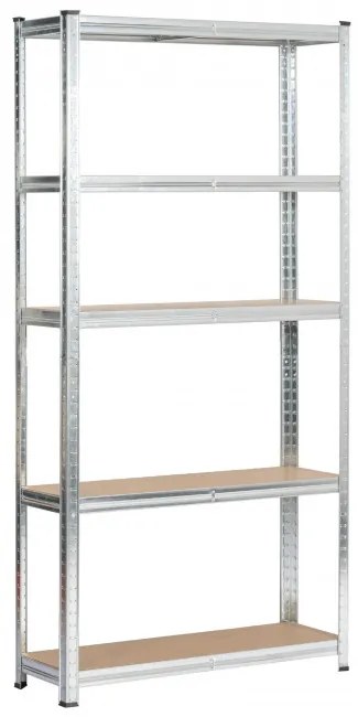Set 2 kovových regálov 90x30x180 cm strieborný