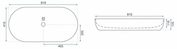 REA-U0563 - Umývadlo na dosku CLEO 41x81 cm keramika/lesklá biela