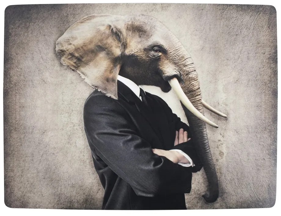 4ks pevné korkové prestieranie pán slon - 30 * 40 * 0,4 cm