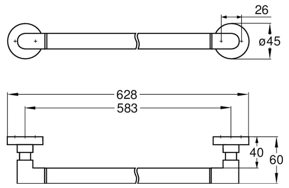 Emco Eposa - Držiak na osušku 600 mm, chróm 086000160