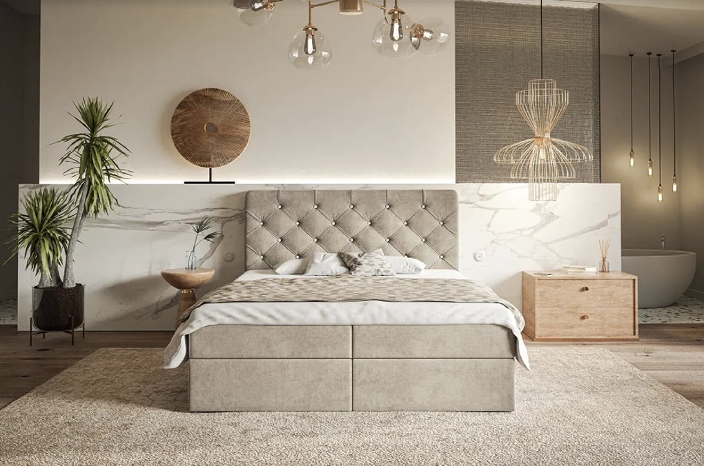 PROXIMA.store - Kontinentálna boxspring posteľ MAGGIE ROZMER: 120 x 200 cm, TYP MATRACA: TAŠTIČKOVÉ PRUŽINY, VRCHNÝ MATRAC (TOPPER): BEZ TOPPERU