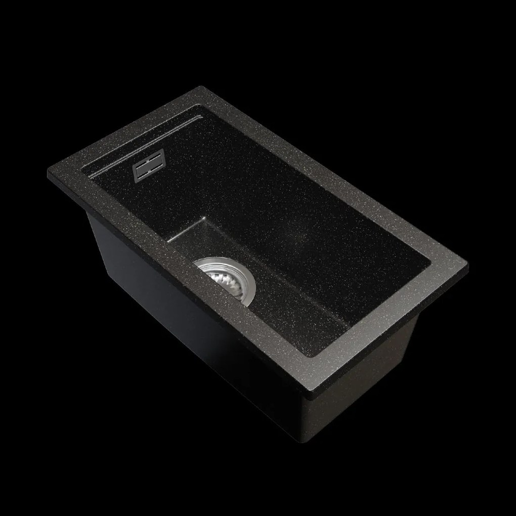 Gamma Decor 2850, 1-komorový granitový drez 280x500x207 mm, čierna škvrnitá, GMA-ZLE000161