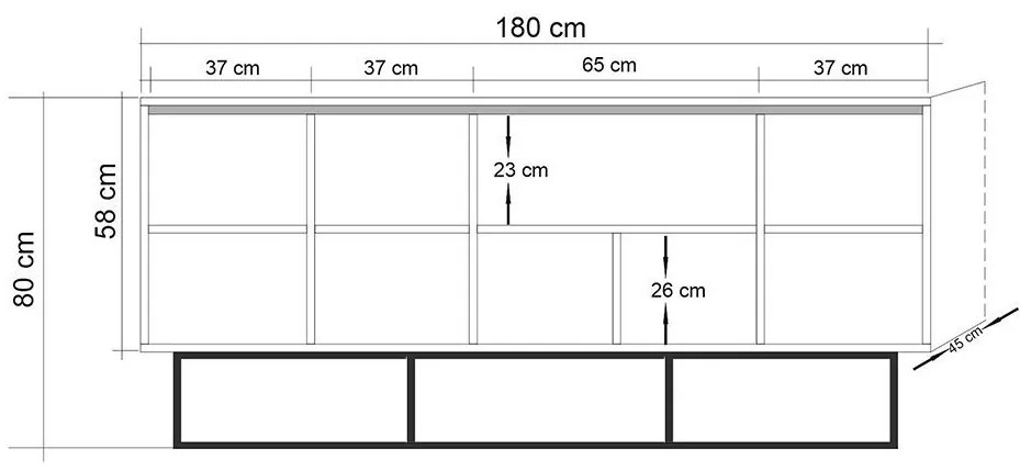 Dizajnová komoda Felipe II 180 cm borovica