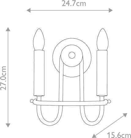 Kichler KL-CAPITOL-HILL2-PNBR - Nástenné svietidlo CAPITOL HILL 2xE14/40W/230V zlaté