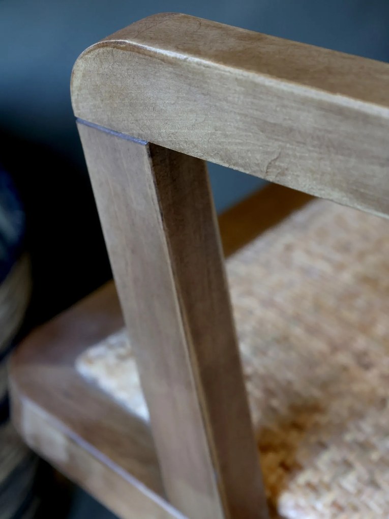 Antik drevená stolička s výpletom a opierkami na kolieskach Old French chair - 62*62*92 cm