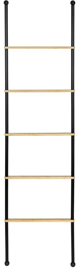 Čierny/prírodný kovový dekoratívny rebrík Bambusa - Wenko