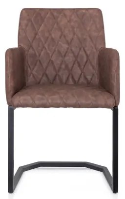 furniture-nabytek.cz - Houpacie kreslo Clinton s hnedými podrúčkami, umelá koža/ocel