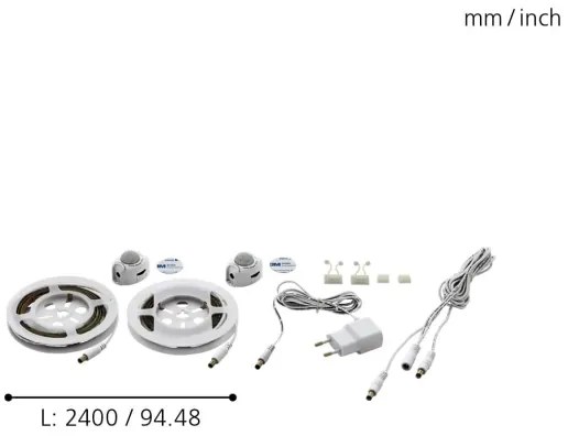 Eglo 97029 - SADA 2x LED pásik so senzorom pohybu PIDIO 2xLED/36x0,1W/230V 2,4m