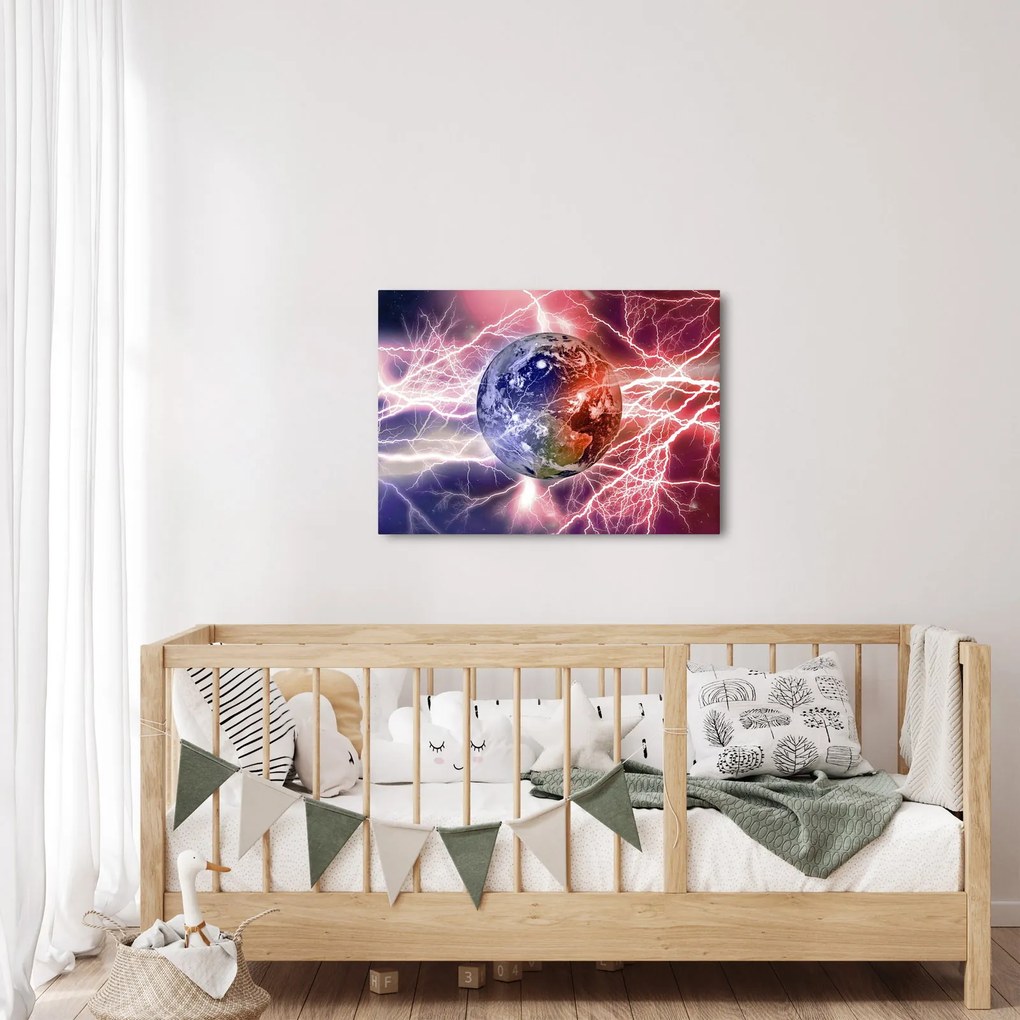Obraz - Zemeguľa pod prúdom (70x50 cm)