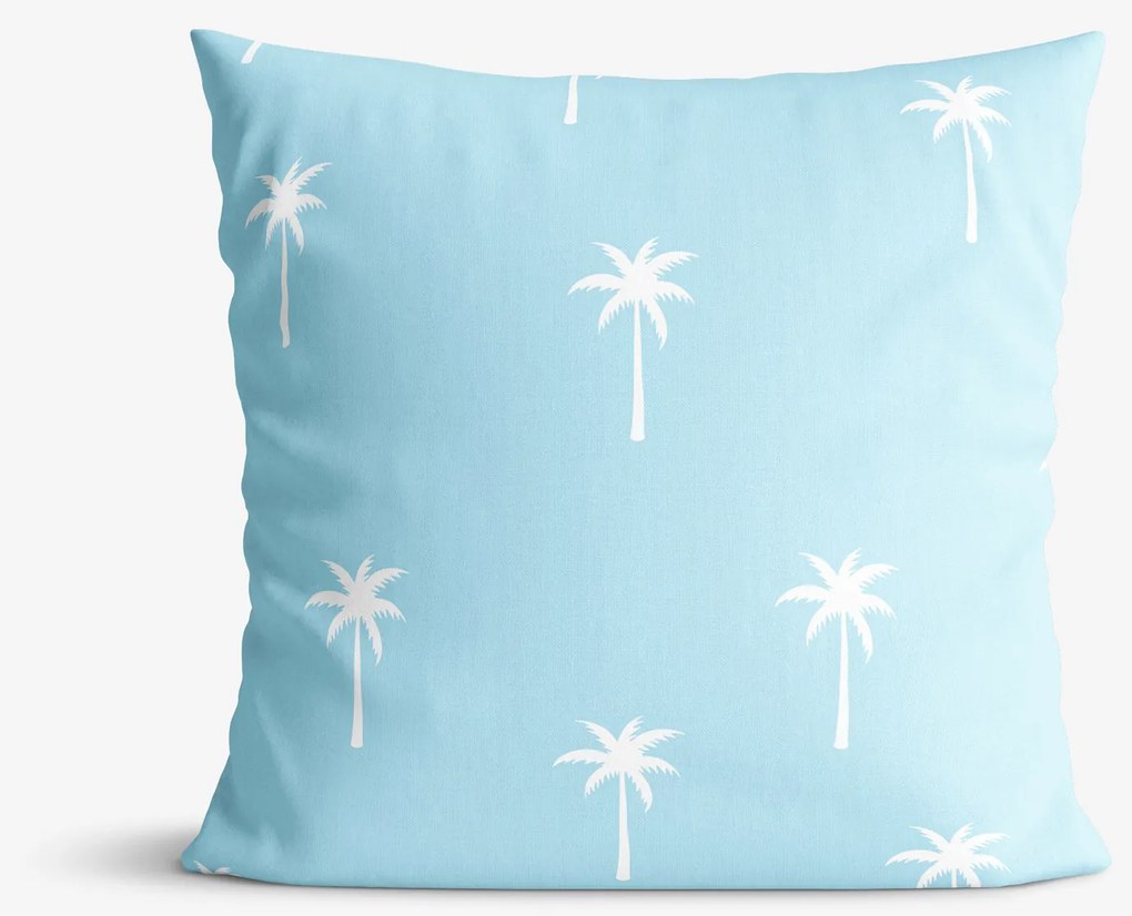 Goldea bavlnená obliečka na vankúš - palmy na pastelovo modrej 40 x 40 cm