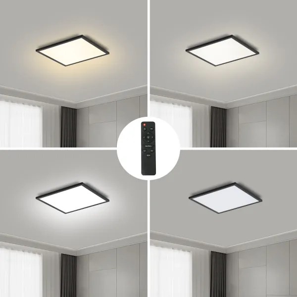 Brilagi - LED stmievateľné svietidlo SLIMFRAME LED/25W/230V 30x30 cm čierne + diaľkové ovládanie