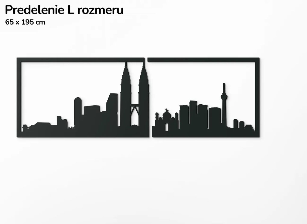 drevko Obraz Kuala Lumpur panoráma Rozmer obrazu: 29,5 x 89 cm, Farba dekorácie: Čierna