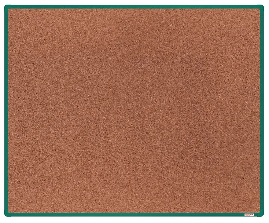 Korková nástenka boardOK v hliníkovom ráme, 1500 x 1200 mm, zelený rám