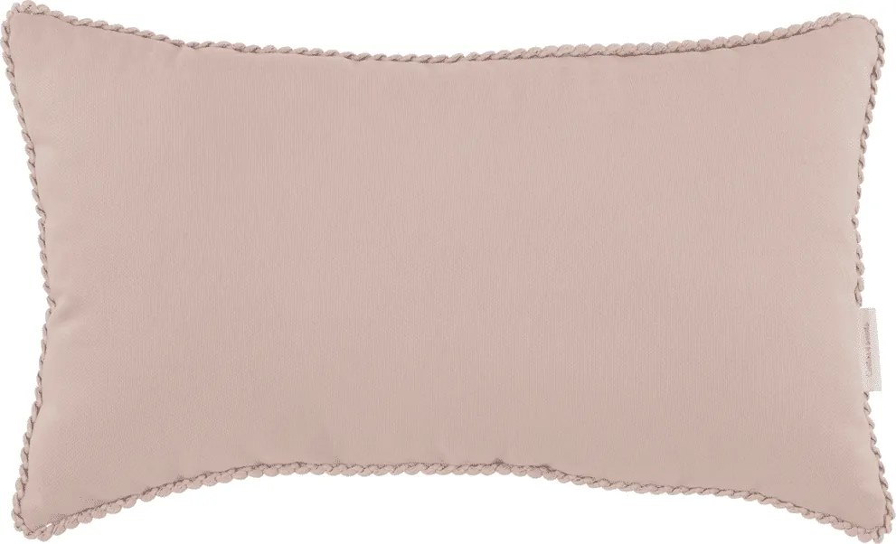 Boho obdĺžnikový vankúš s bublinkami púdrovo ružová 35x60cm