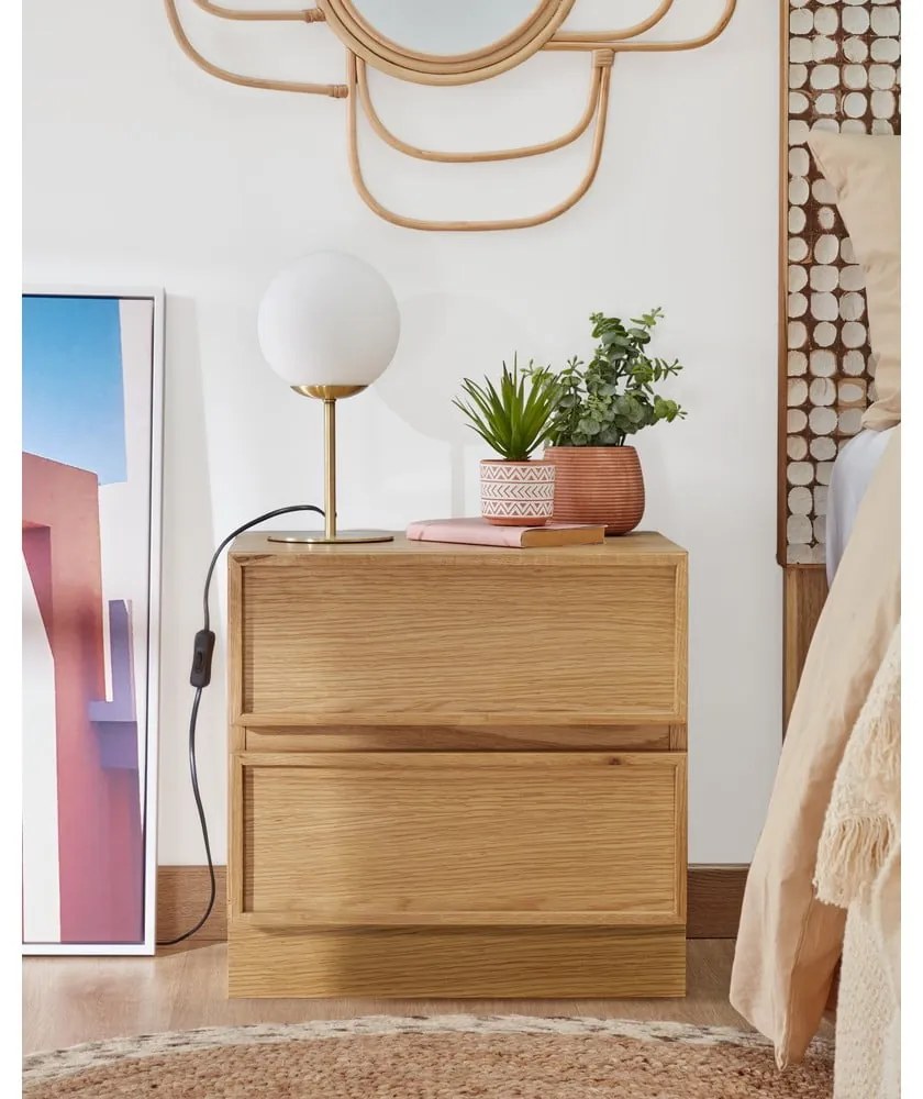 Stolová lampa v zlatej farbe s kovovým tienidlom (výška 28 cm) Mahala - Kave Home