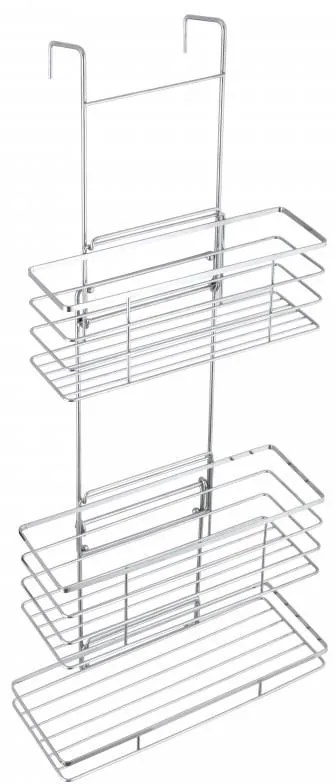 Erga Rafek, trojitá kúpeľňová polička do sprchy na zavesenie 30x12,5x71 cm, chrómová, ERG-YKA-CH.RAFEK-CHR