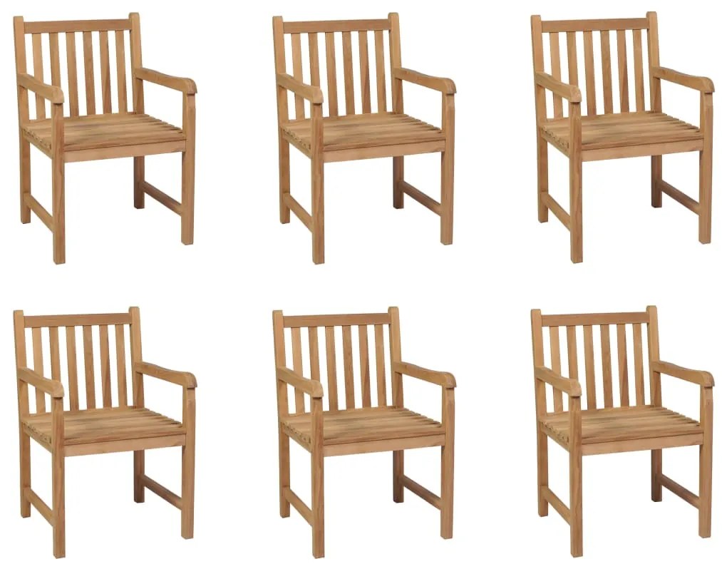 Vonkajšie stoličky 6 ks tíkový masív 3073002