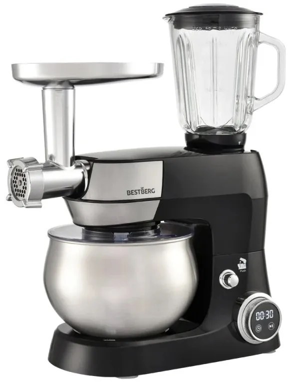 Multifunkčný kuchynský robot BestBerg BBR-1900B / 1900 W / 5 l / 12 rýchlostí / čierna