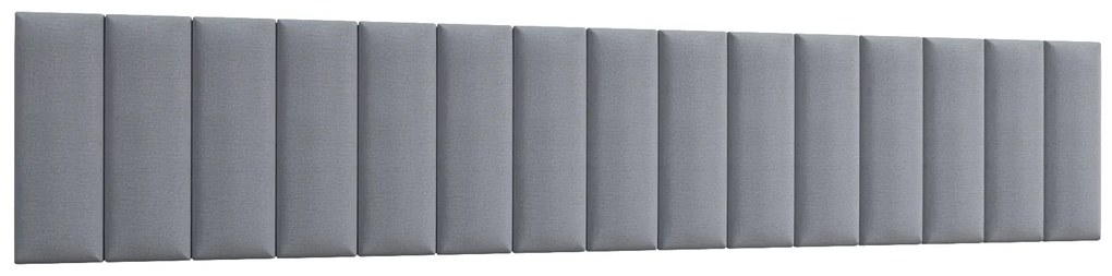 Set 15 čalúnených panelov Quadra 300x60 cm (svetlosivá). Akcia -23%. Vlastná spoľahlivá doprava až k Vám domov. 1052005