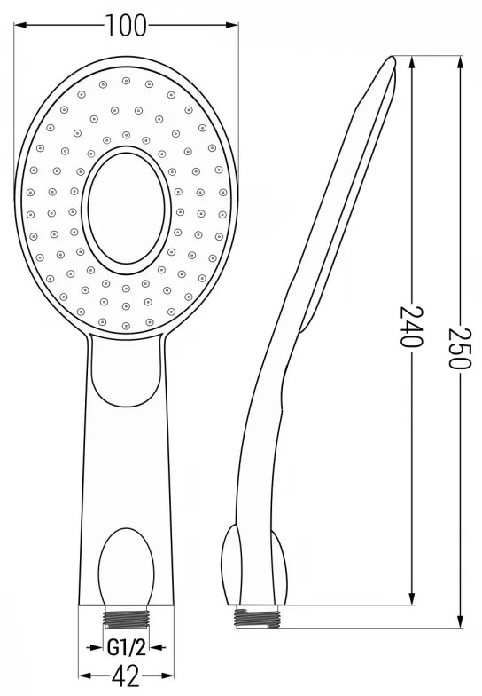 Mexen príslušenstvo - R-73 Ručná sprcha, 1-funkčná, chróm-biela, 79573-02