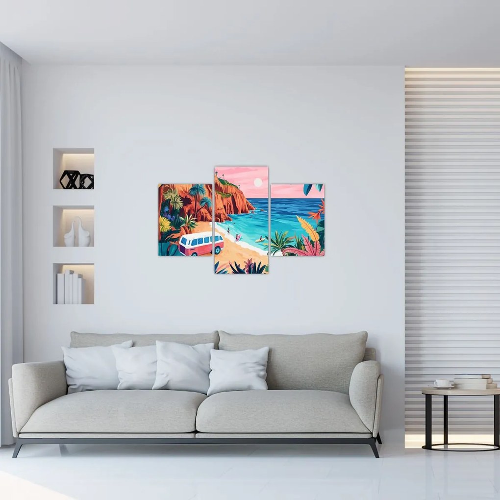 Obraz - Karavan pri oceáne (90x60 cm)