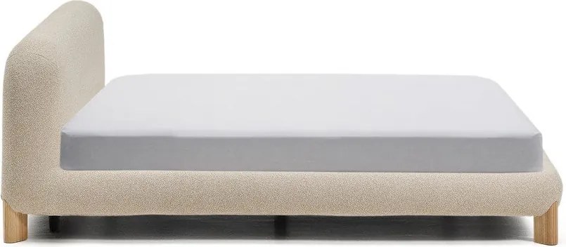 Béžová čalúnená dvojlôžková posteľ bez roštu 180x200 cm Odina – Kave Home