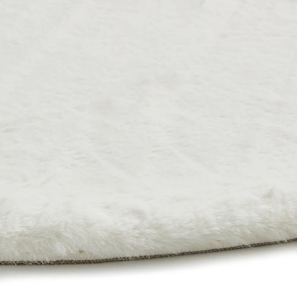 Biely koberec Think Rugs Teddy, ⌀ 120 cm
