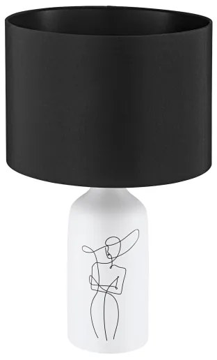 Eglo 43824 - Stolná lampa VINOZA 1xE27/40W/230V čierna/biela